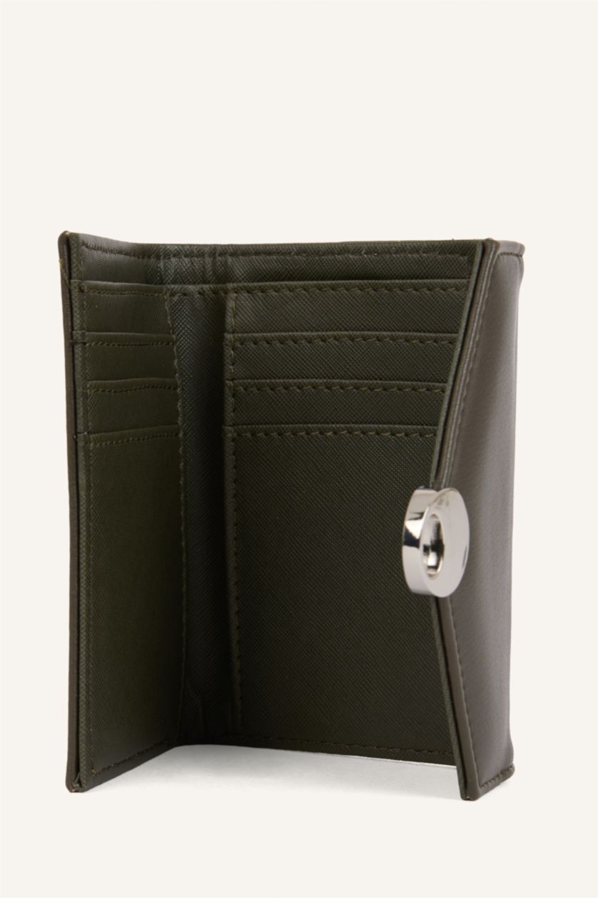 Kadın Haki Kadın Fularlı Suni Deri Cüzdan