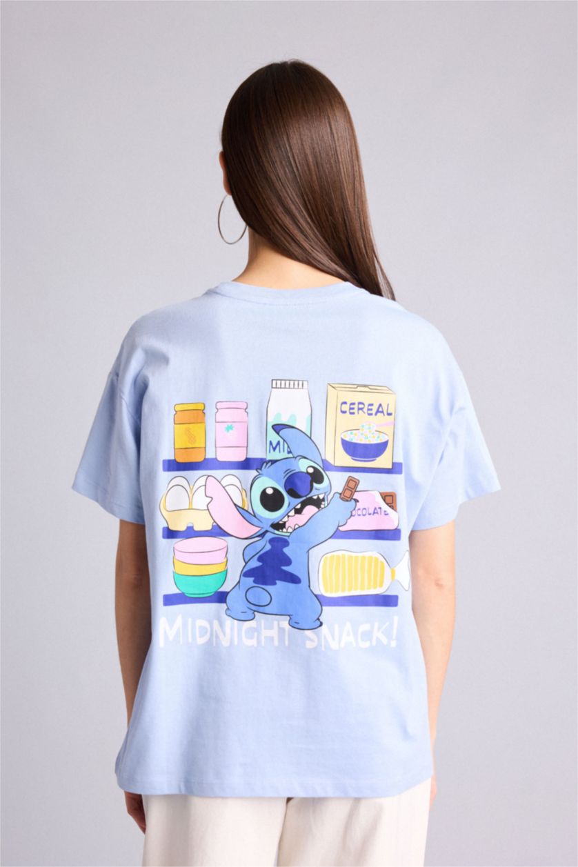 Women Light Blue Oversize Fit Short Sleeve T-Shirt