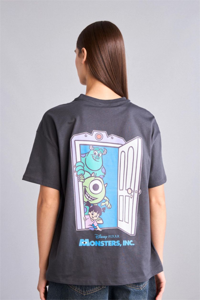 Kadın Antrasit Dısney Monsters, Inc. Oversıze Tişört