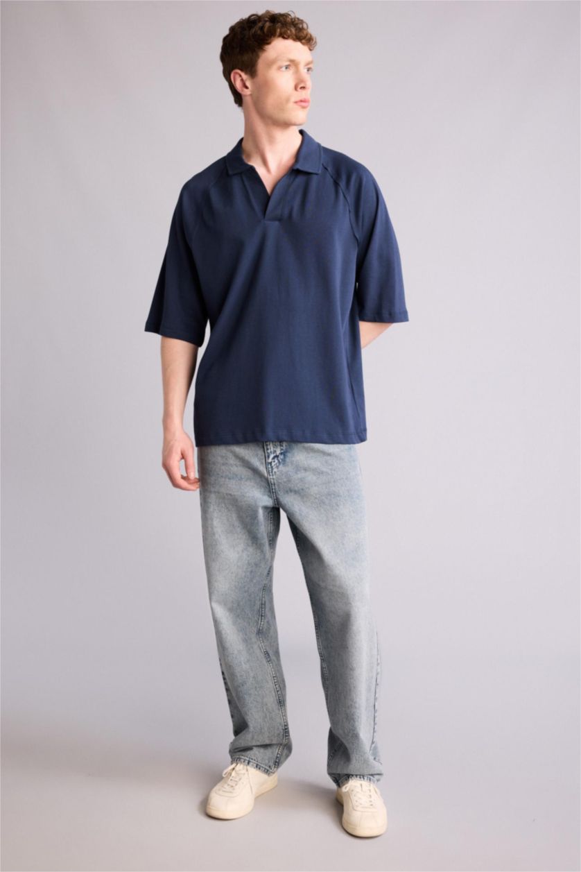 Erkek Açık Mavi Baggy Fıt Pantolon