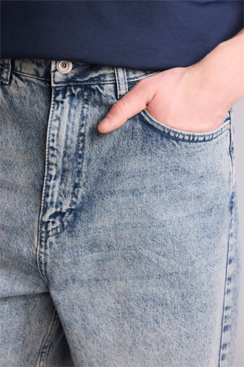 Erkek Açık Mavi Baggy Fıt Pantolon