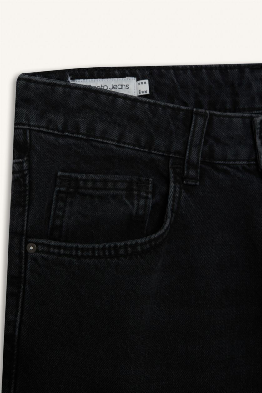 Erkek Siyah Flare Fıt Pantolon