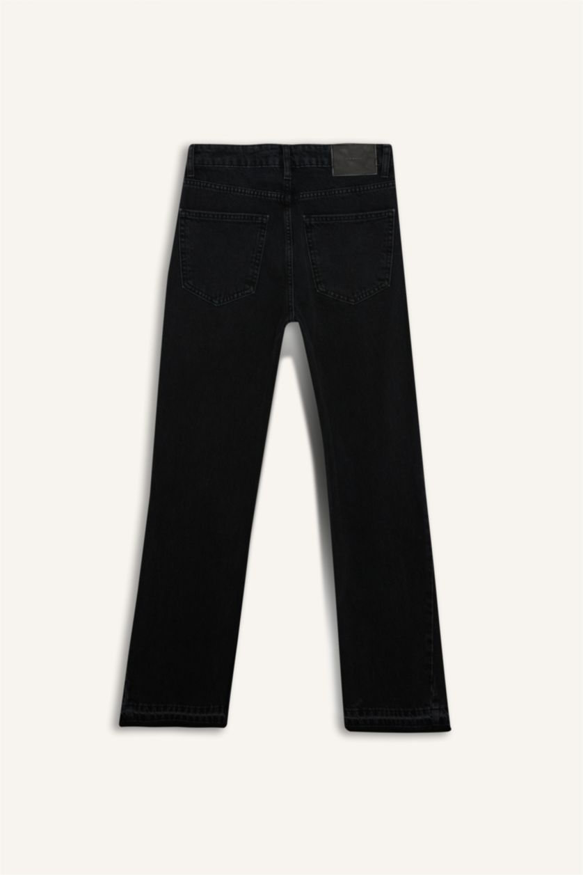 Erkek Siyah Flare Fıt Pantolon