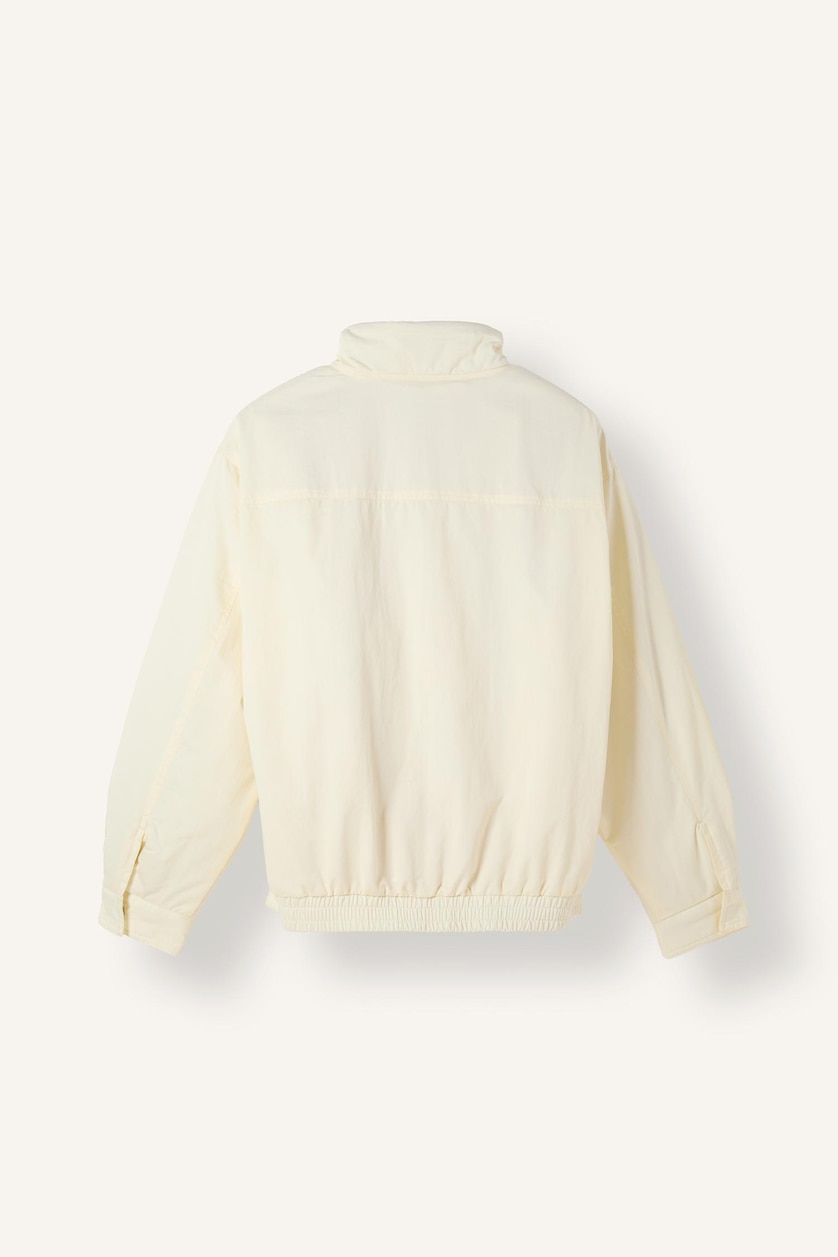 Erkek Ekru Regular Fit Peluş Dik Yaka Mont