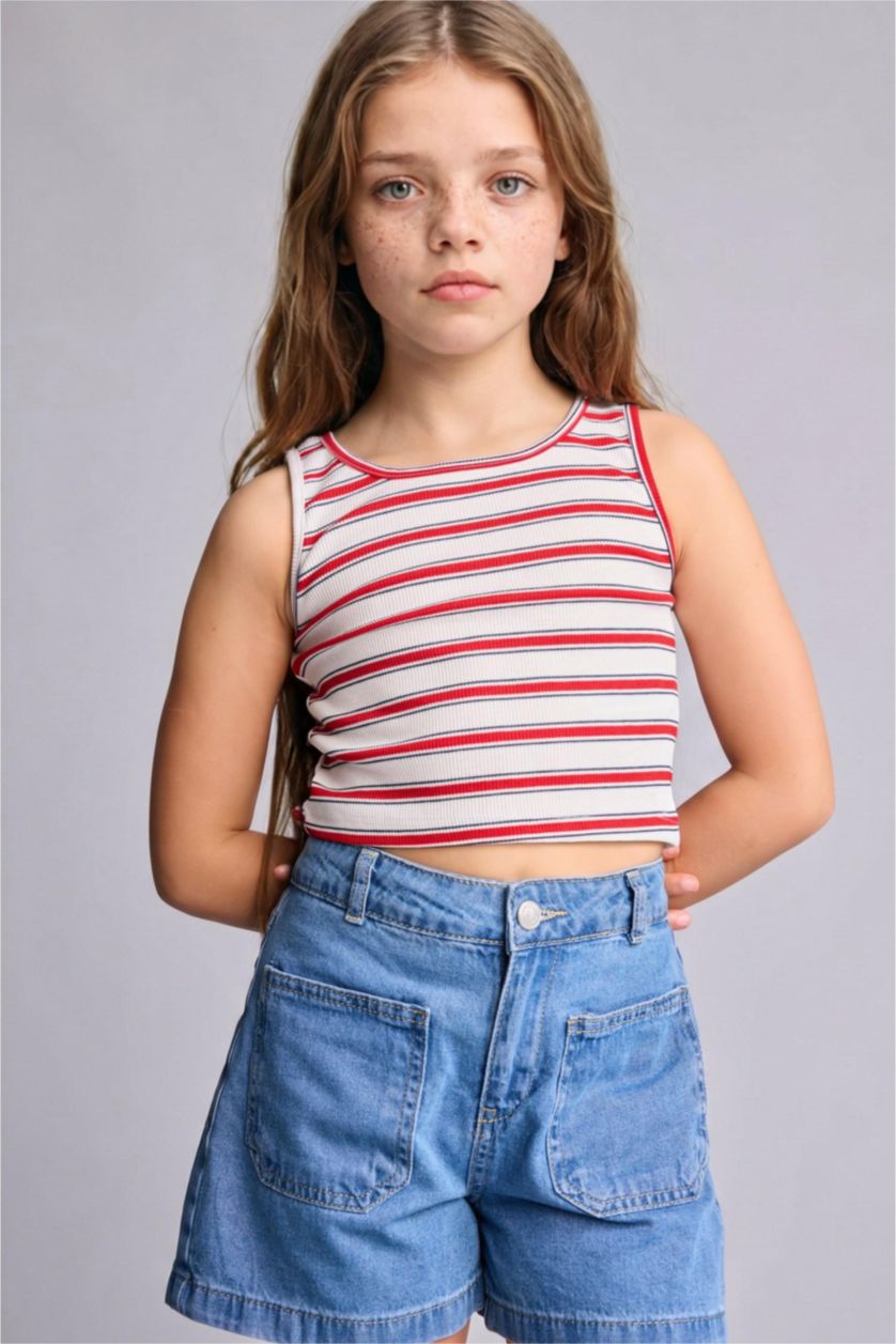 FILLES Rouge Débardeur rayé pour fille