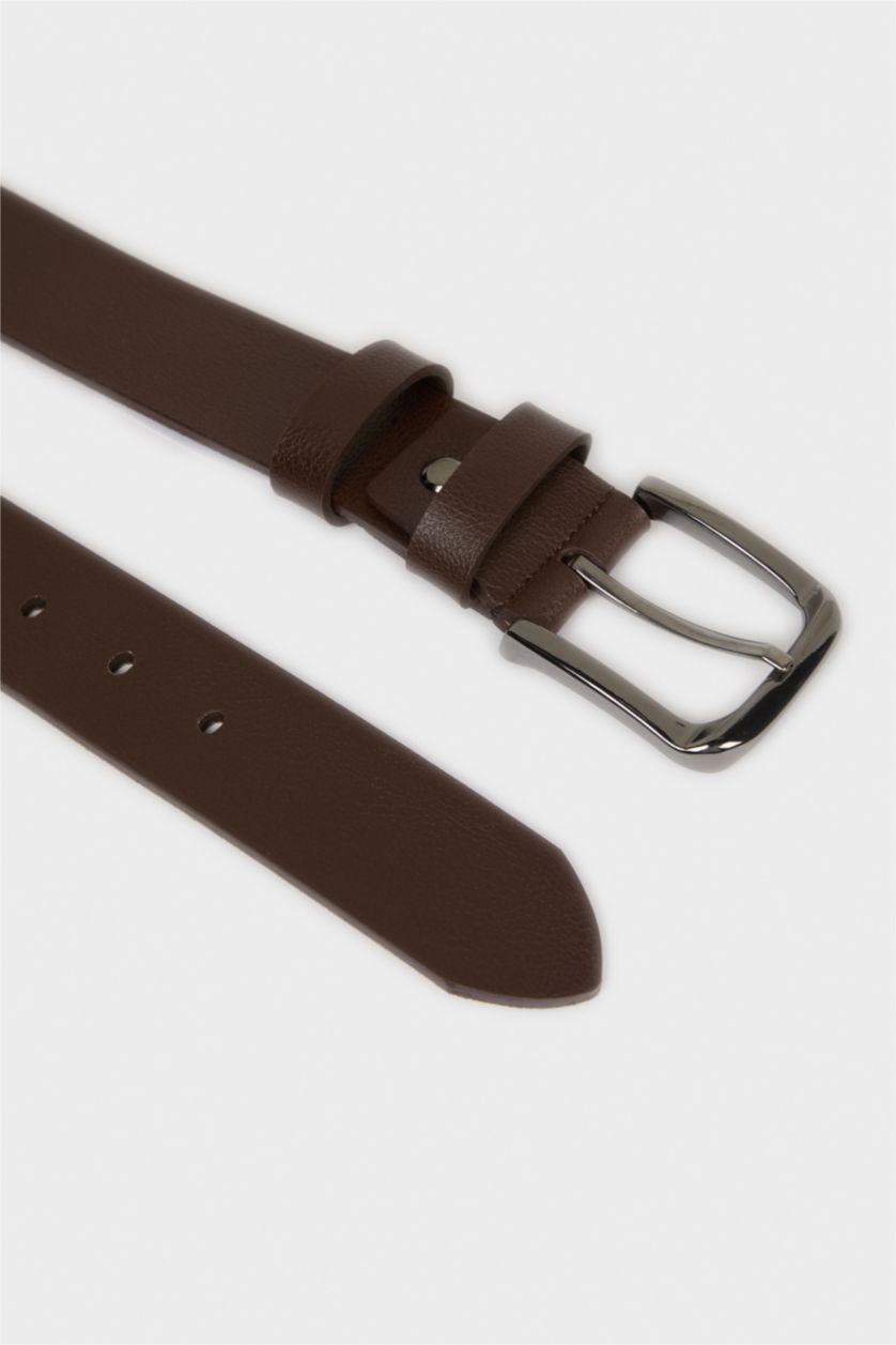 Erkek Kahve Erkek Dikdörtgen Toka Suni Deri Jean Kemeri