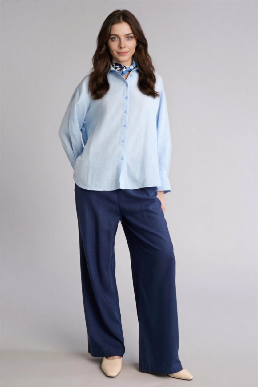 Kadın Açık Mavi Uzun Kollu Tunik