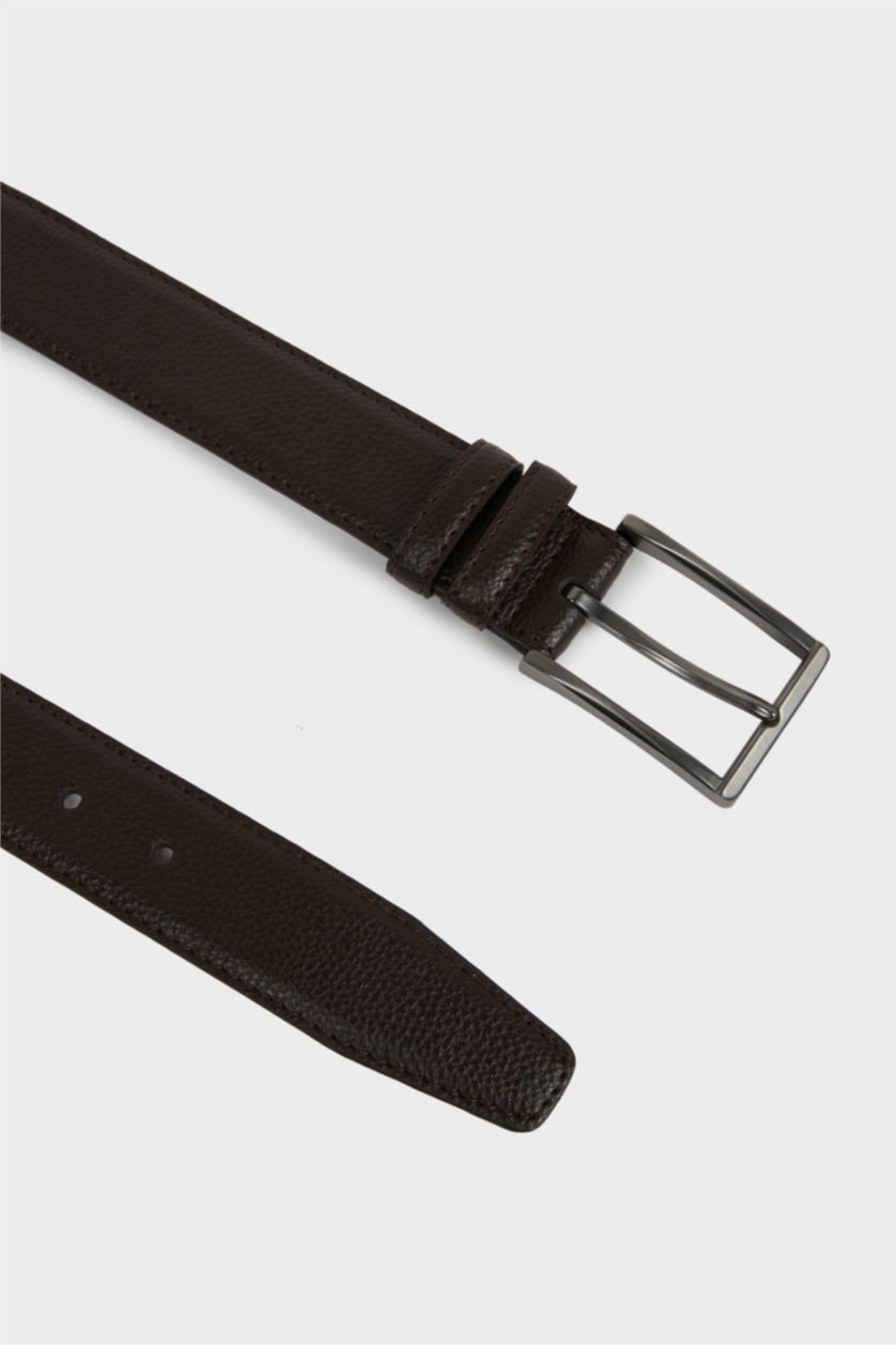 Erkek Kahve Erkek Dikdörtgen Toka Suni Deri Jean Kemeri