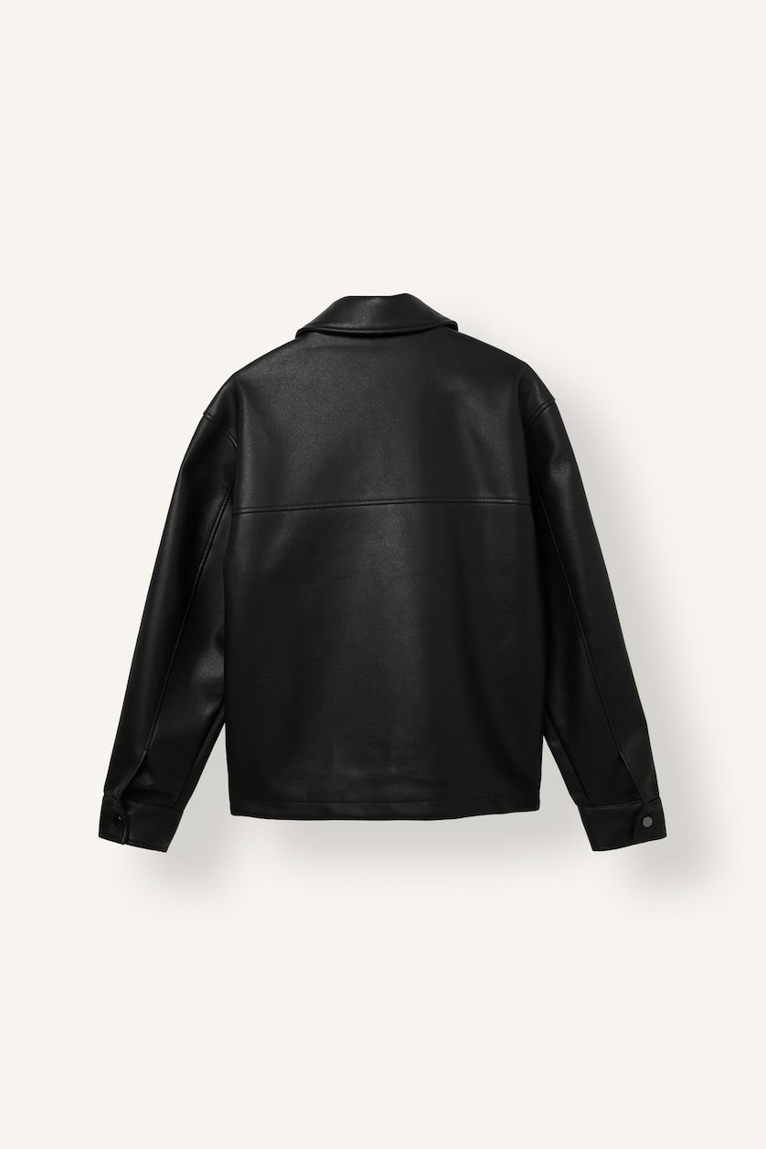 MAN Black Regular Fit Polo Collar Zip-Up Jacket