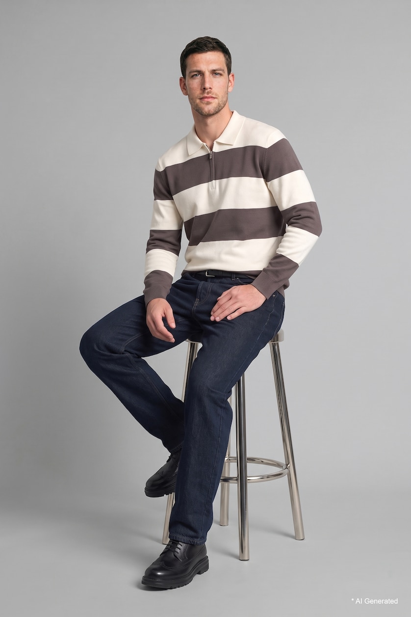 MAN Light Grey Standard Fit Knitwear Pullover