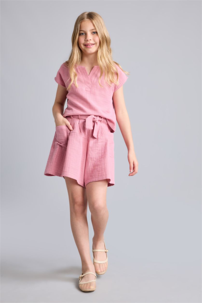 Young Girls - Teen Girls Dark Rose Girl Short Sleeve Blouse