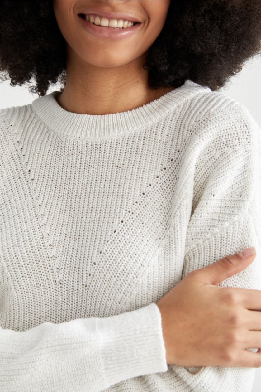 نساء بيج فاتح Regular Fit Pullover
