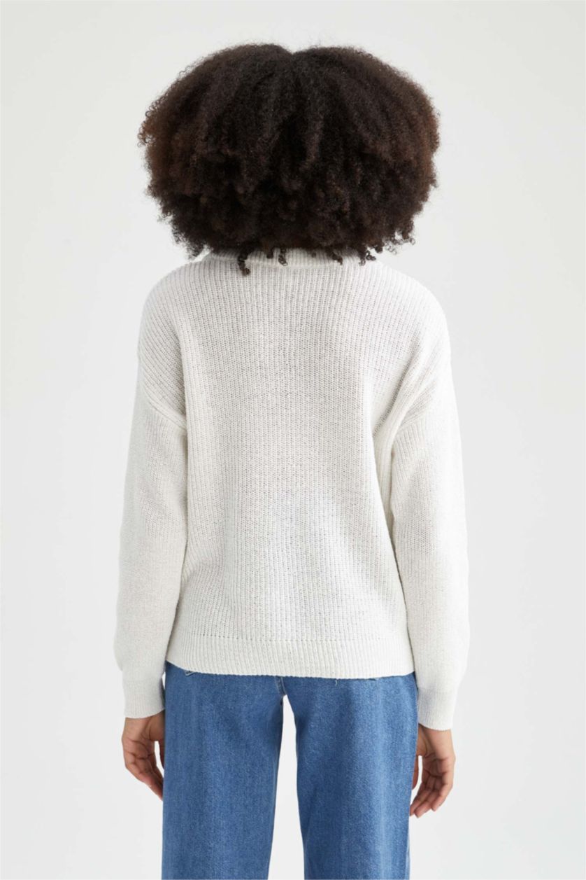 نساء بيج فاتح Regular Fit Pullover