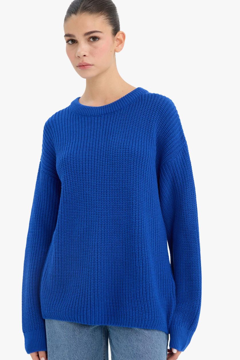 Woman Sax Regular Fit Crew Neck Pullover