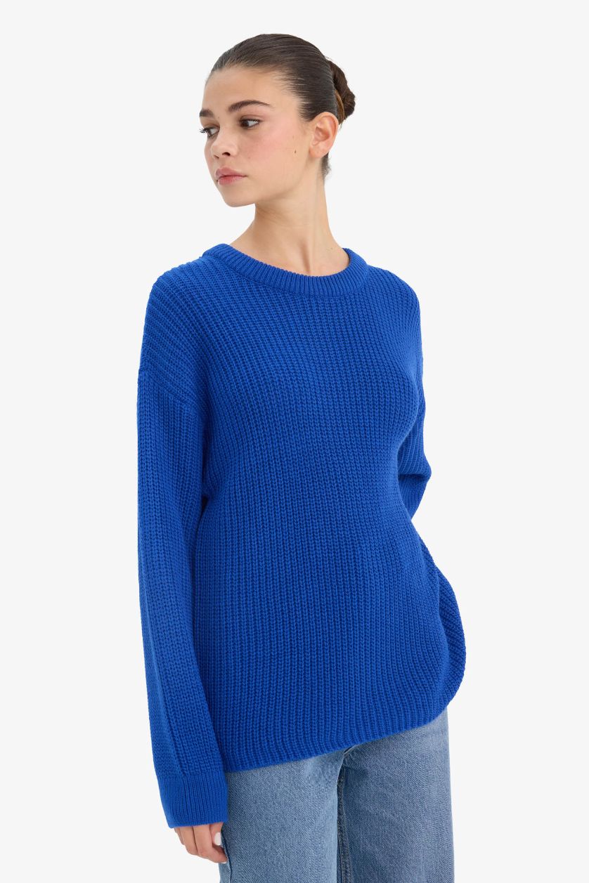 Woman Sax Regular Fit Crew Neck Pullover