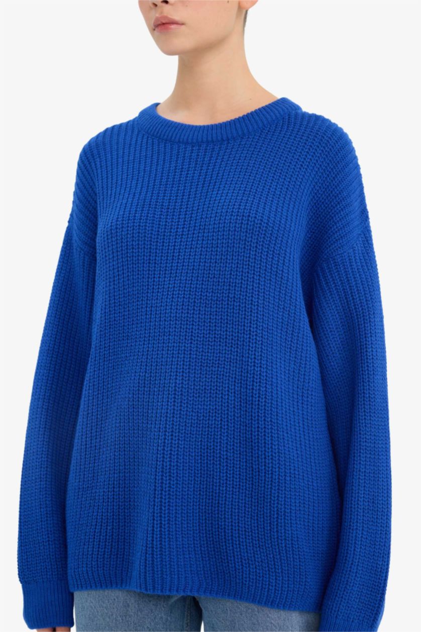 Woman Sax Regular Fit Crew Neck Pullover