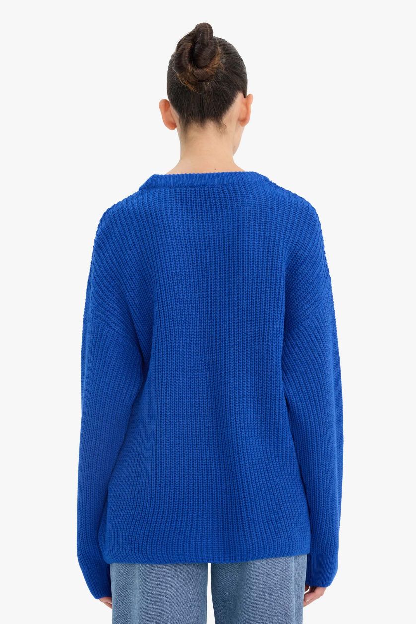 Woman Sax Regular Fit Crew Neck Pullover