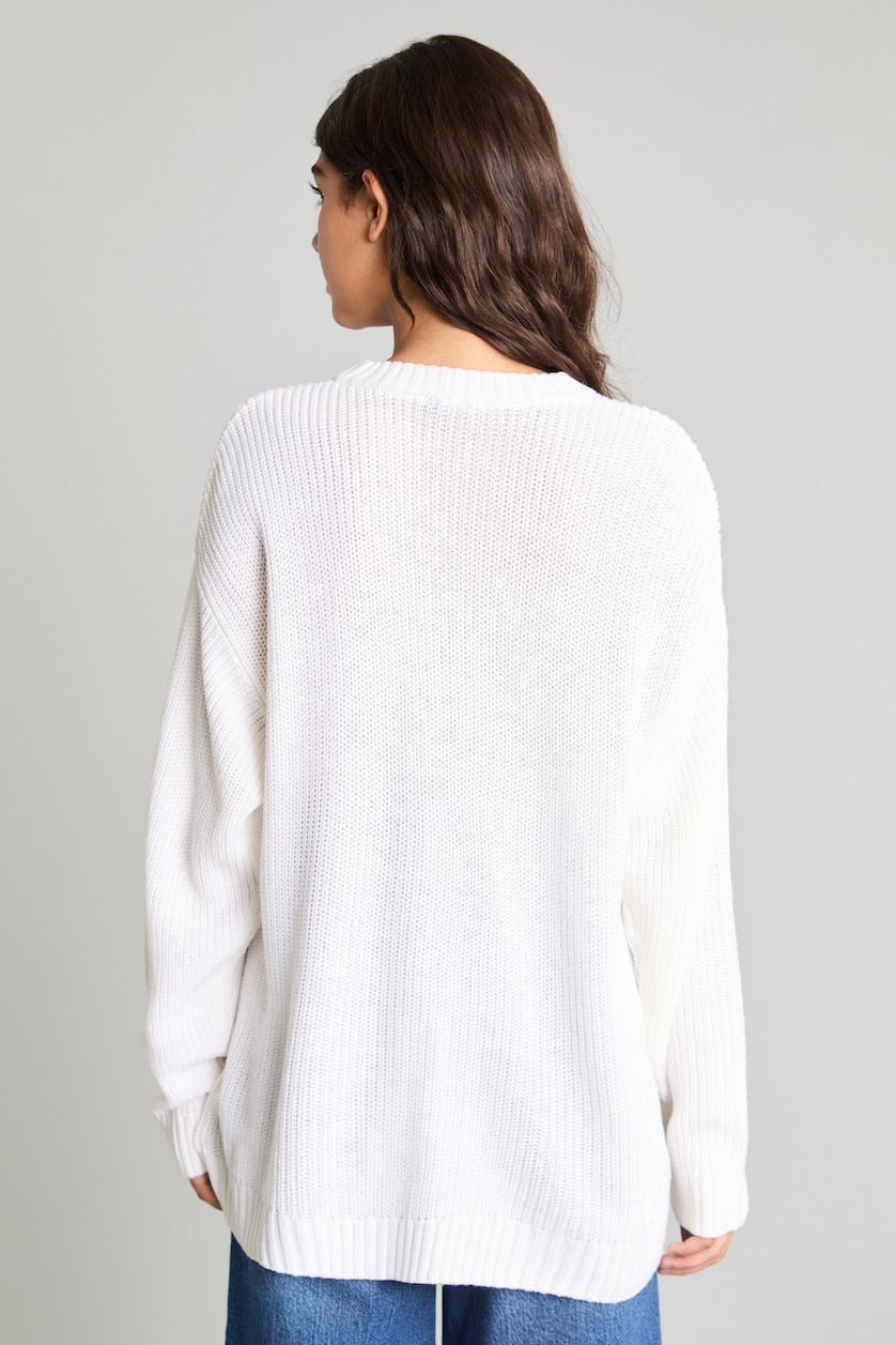 Woman Ecru Regular Fit Pullover