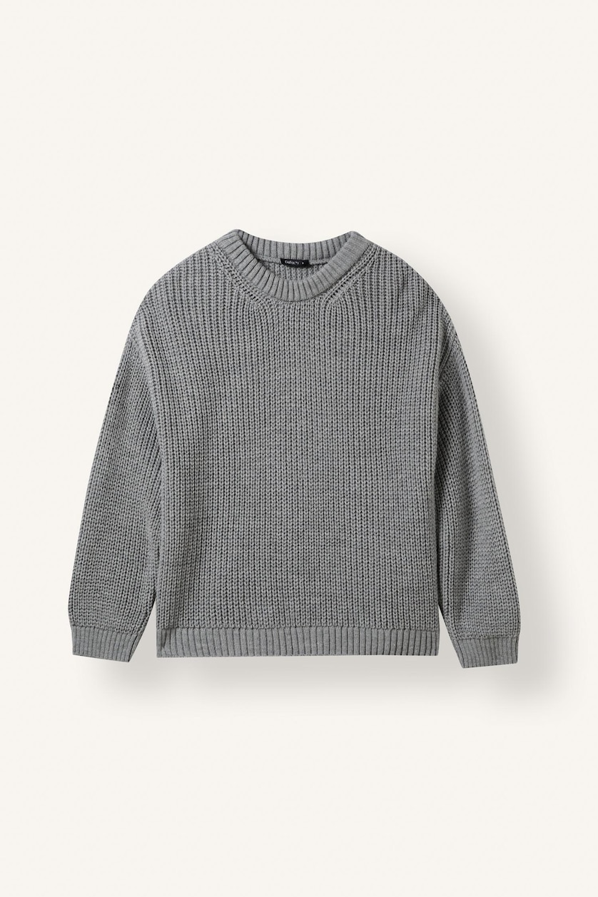 FEMME Gris Pull à col rond Coupe régulière