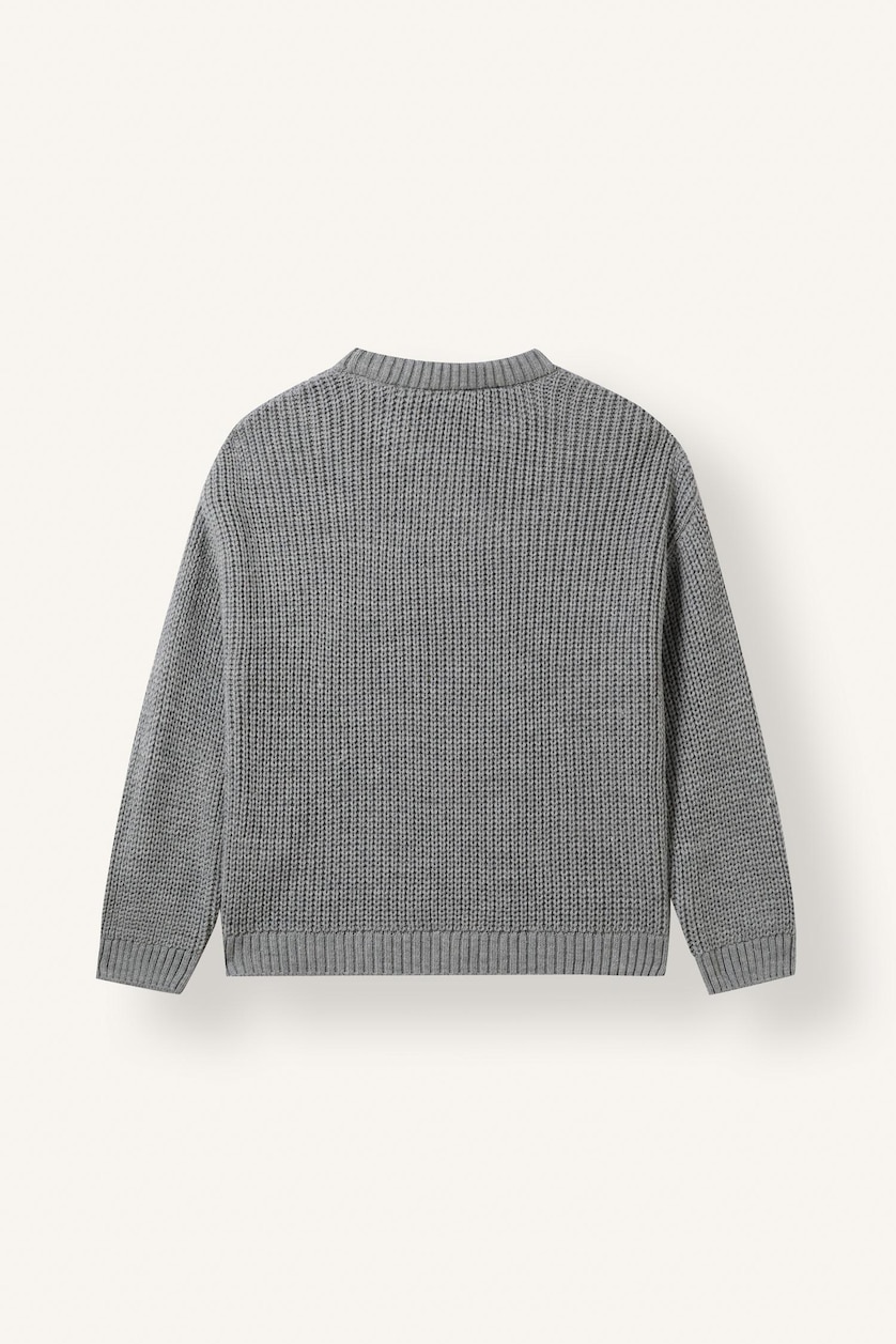 FEMME Gris Pull à col rond Coupe régulière