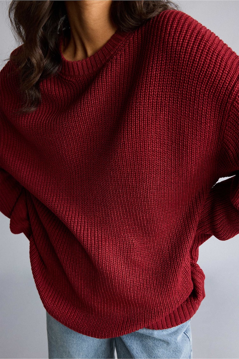 WOMAN Red Regular Fit Pullover