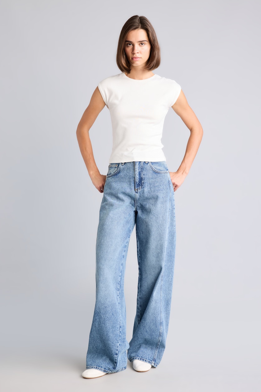WOMAN Blue Ankle Length Trousers