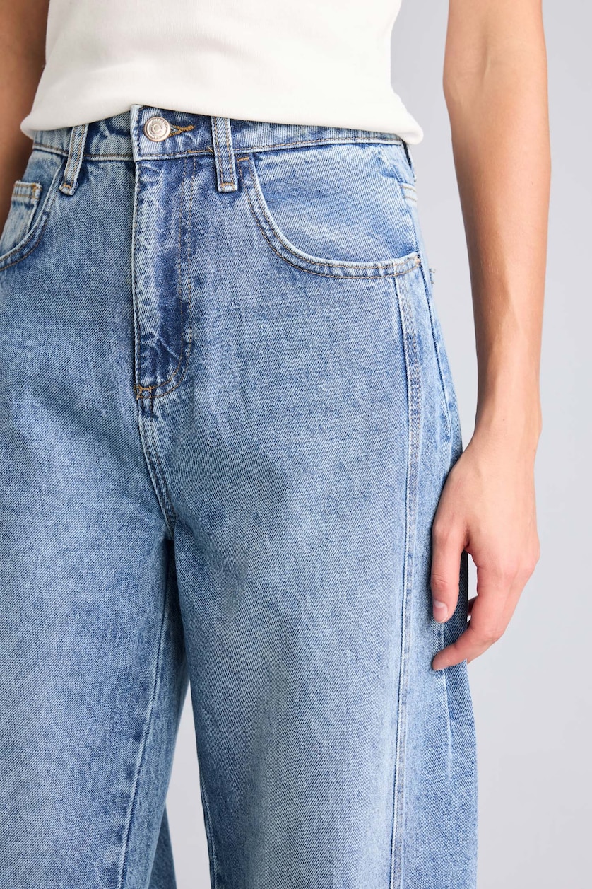 WOMAN Blue Ankle Length Trousers