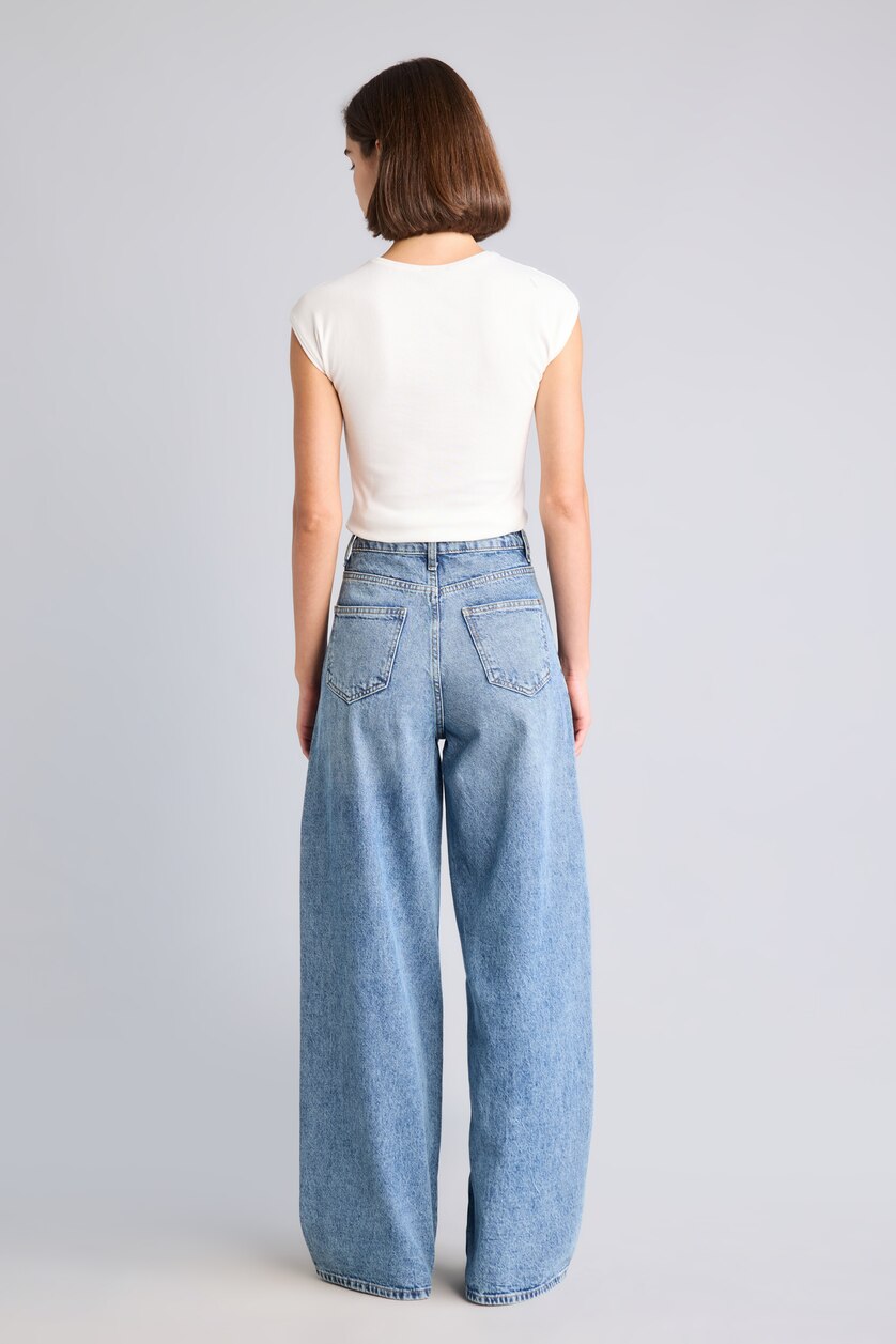 WOMAN Blue Ankle Length Trousers