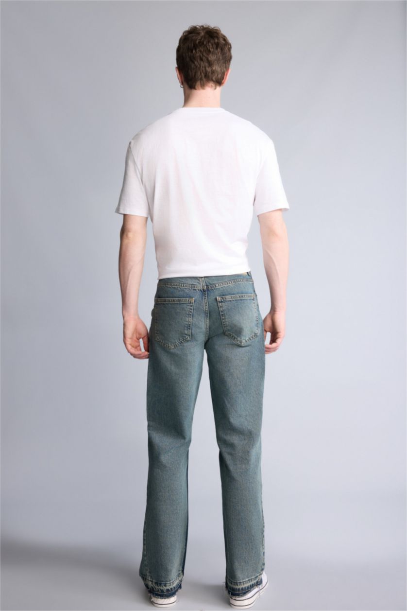 Мужчины Темно-зеленый Брюки Flare Fit