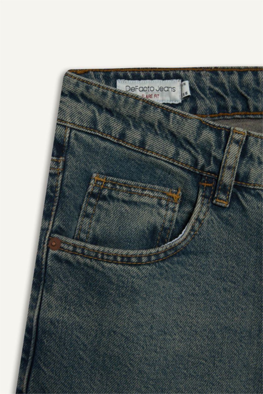 Мужчины Темно-зеленый Брюки Flare Fit