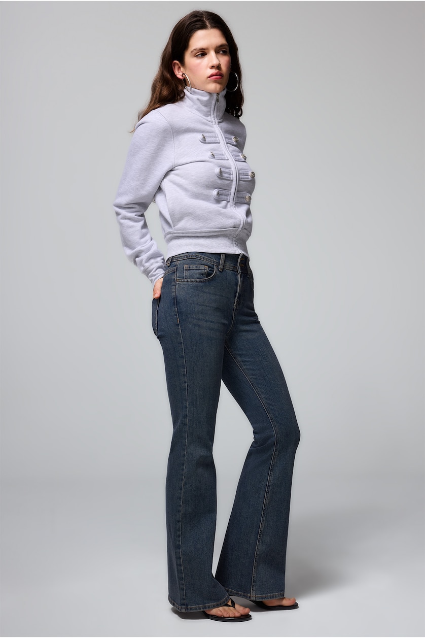 WOMAN Dark Blue Mia Flare Fit Mid Rise Jeans