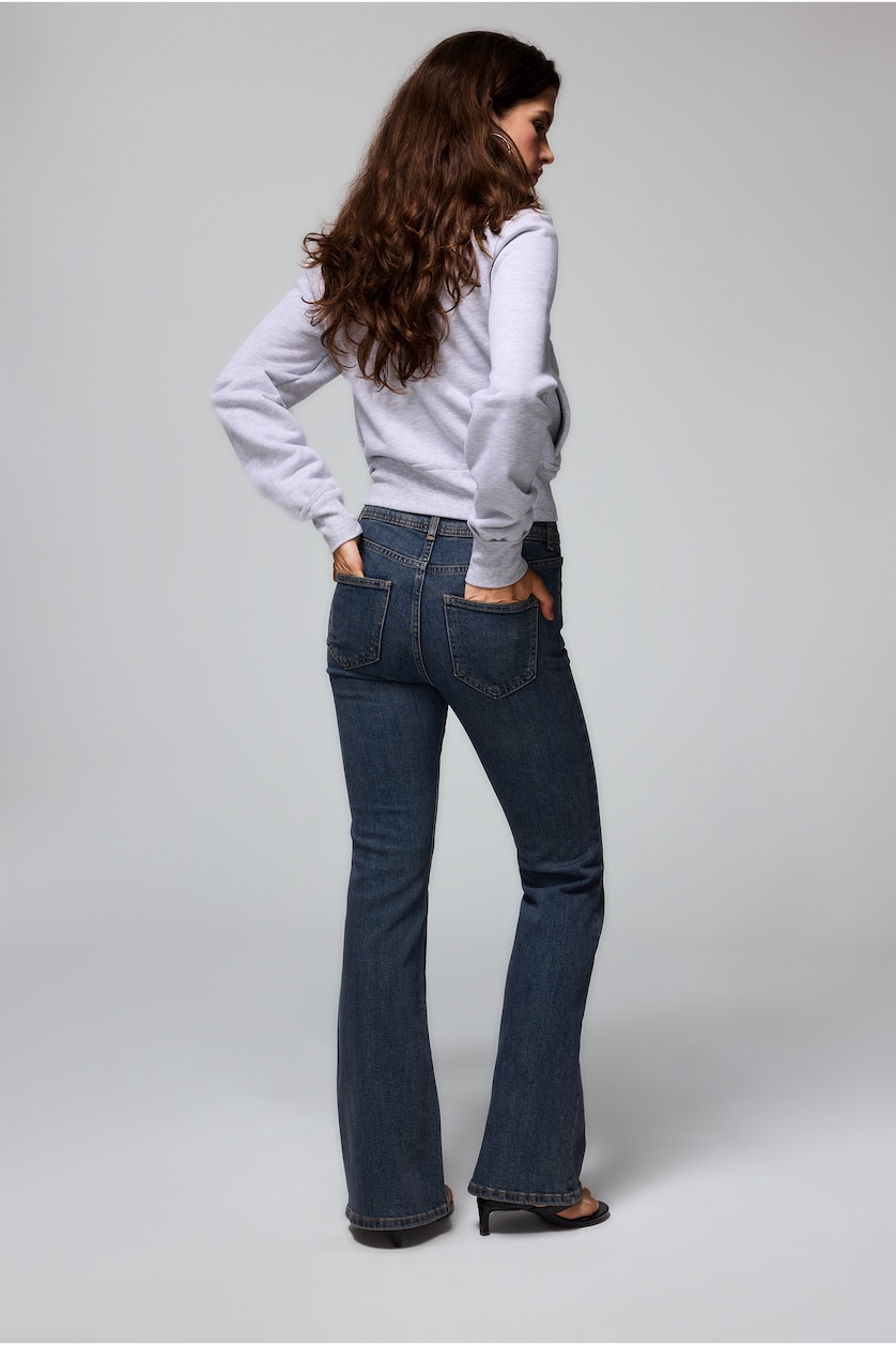 WOMAN Dark Blue Mia Flare Fit Mid Rise Jeans