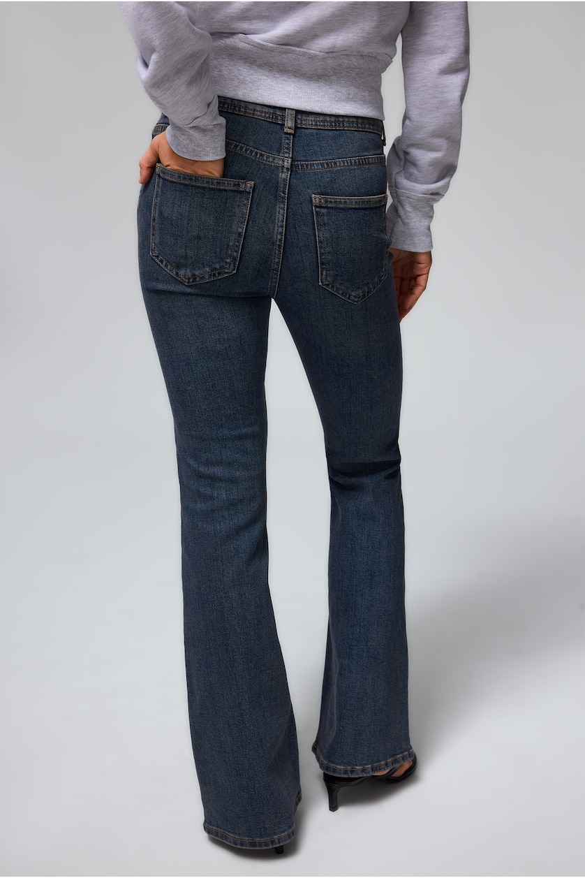WOMAN Dark Blue Mia Flare Fit Mid Rise Jeans
