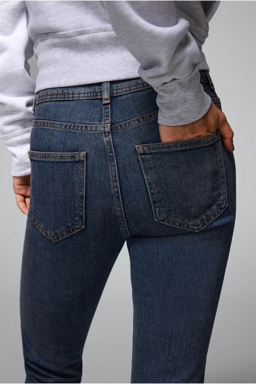 WOMAN Dark Blue Mia Flare Fit Mid Rise Jeans
