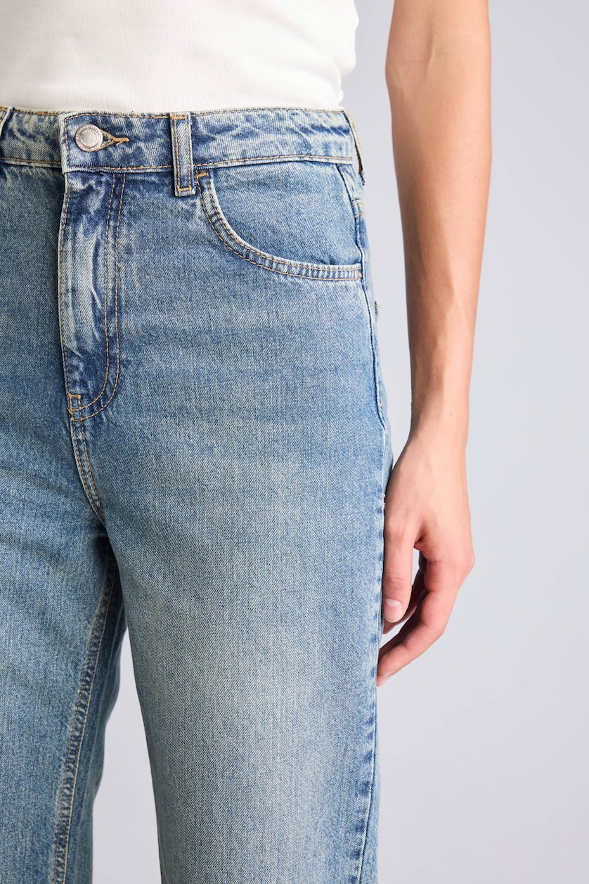 WOMAN Dark Blue 90s Style High-Waisted Wide Leg Trousers