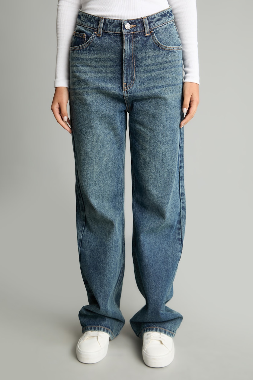 WOMAN Blue High Waist Trousers