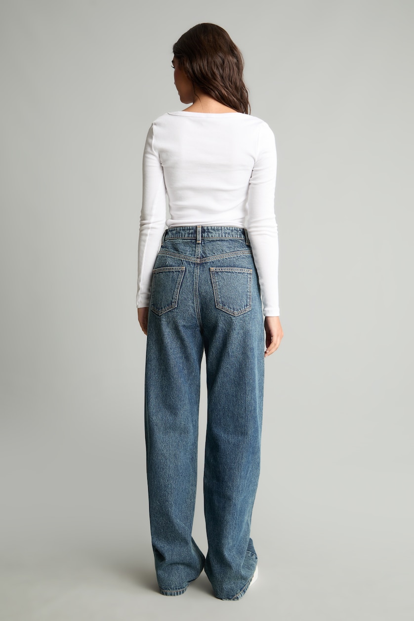 WOMAN Blue High Waist Trousers