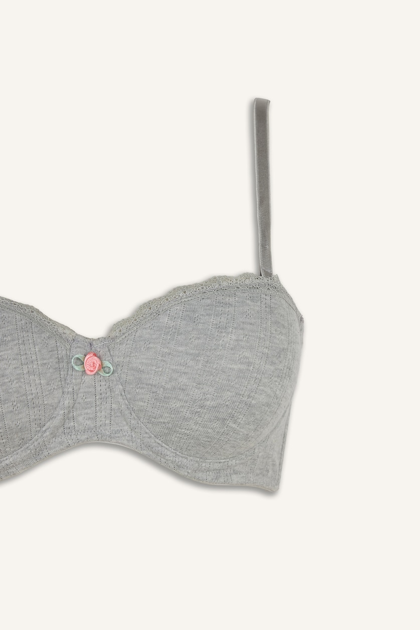 Women Grey Melange Bra
