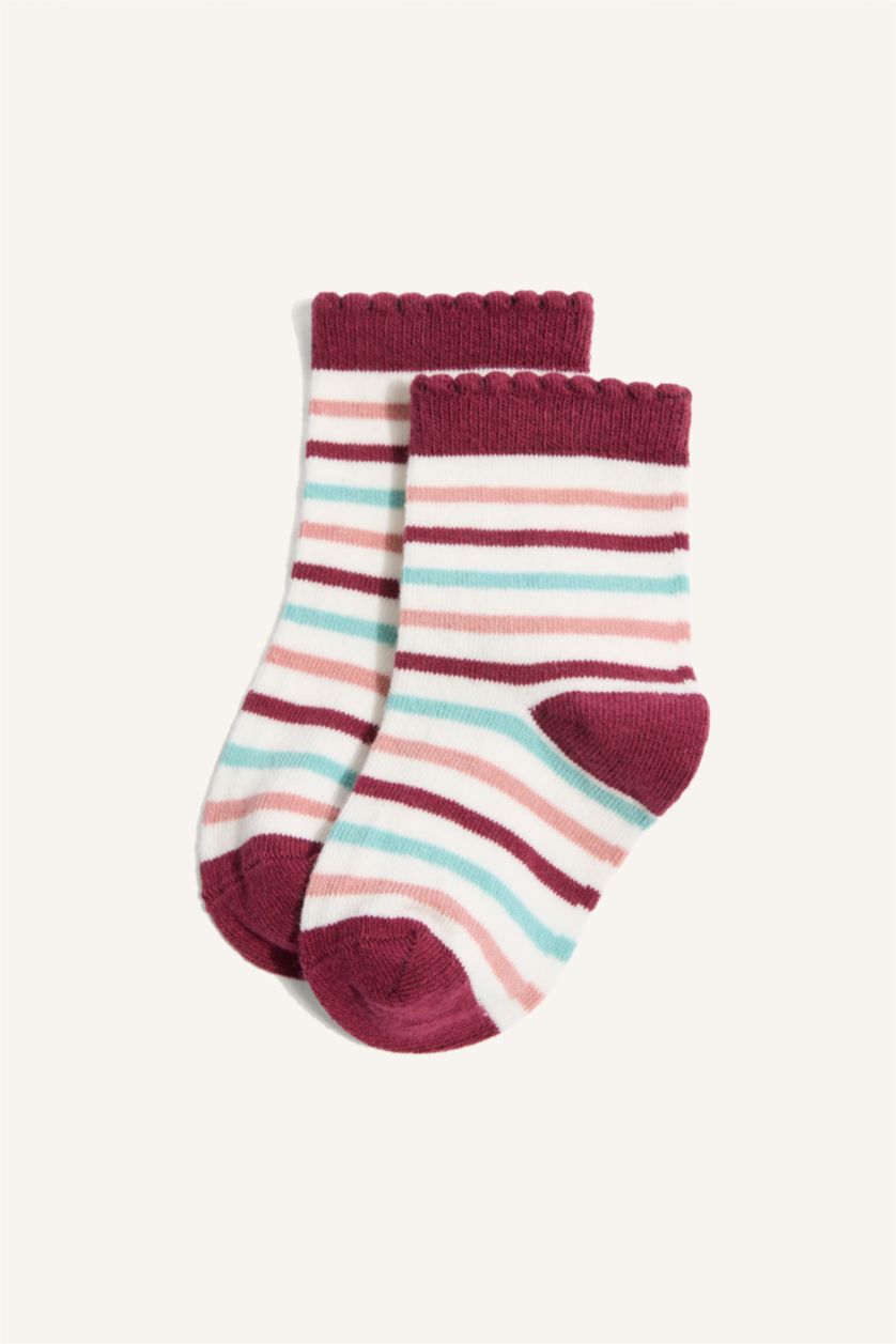 Kız Bebek Karma Pamuklu 3'Lü Çorap Kız Bebek