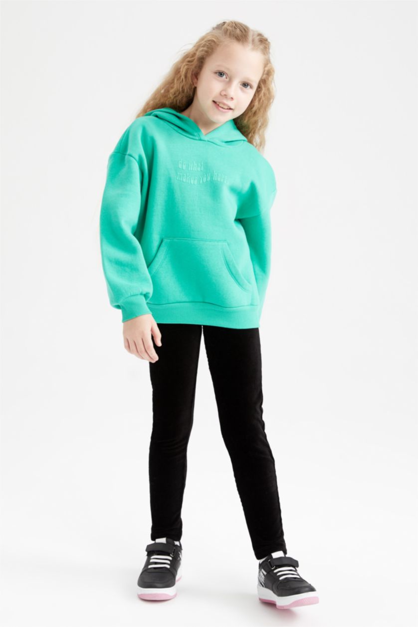 Девочки и подростки Черный Леггинсы из вельвета для девочек