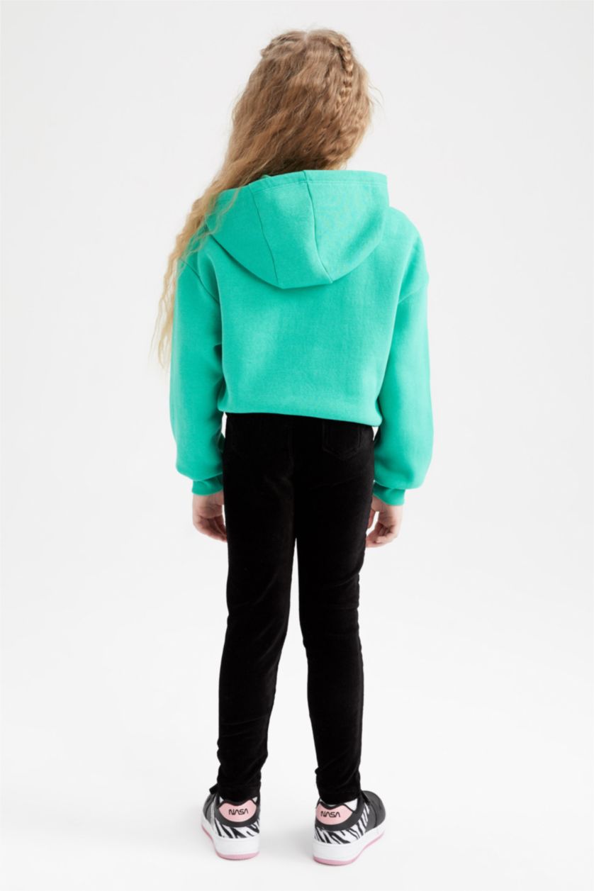 Девочки и подростки Черный Леггинсы из вельвета для девочек