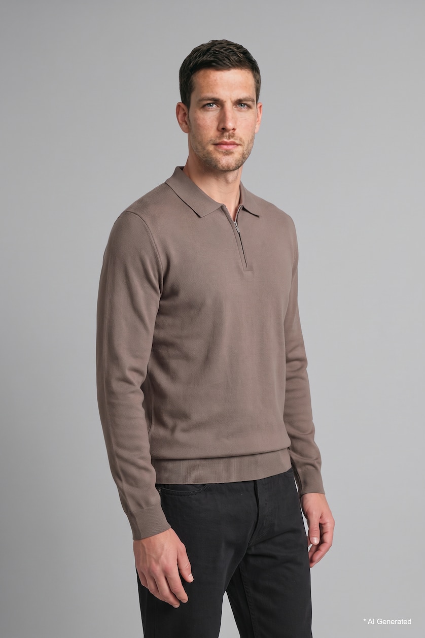 Man Light Brown Standard Fit Knitwear Pullover