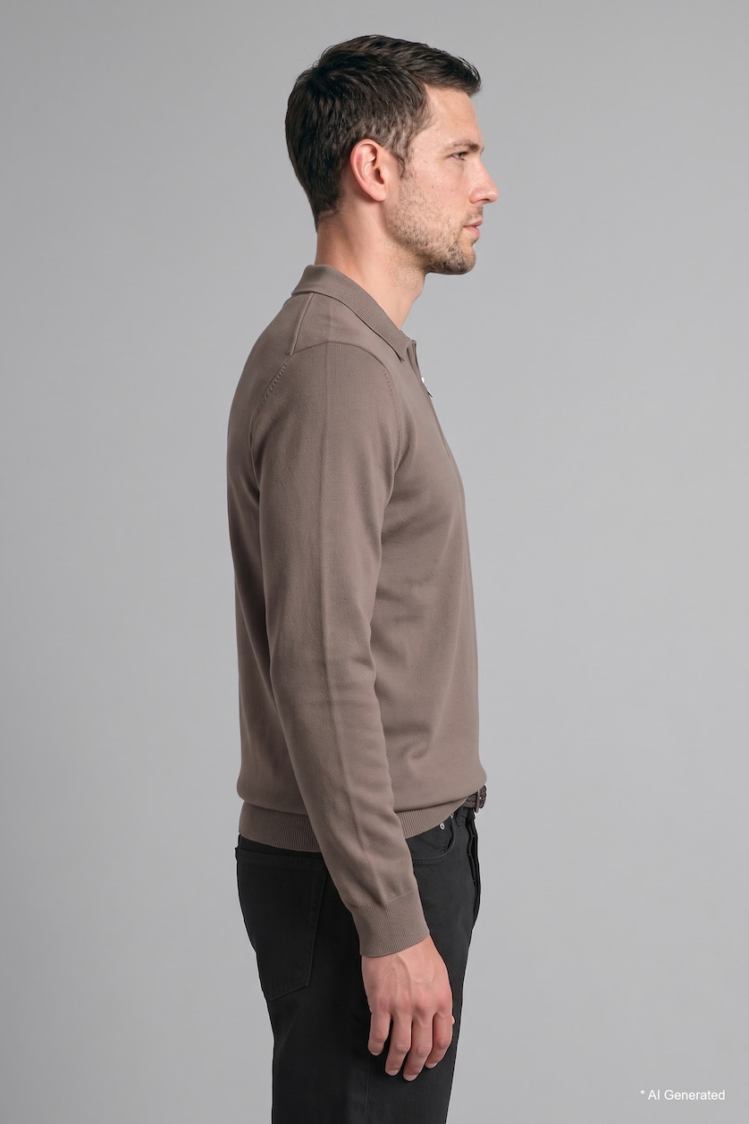 Man Light Brown Standard Fit Knitwear Pullover