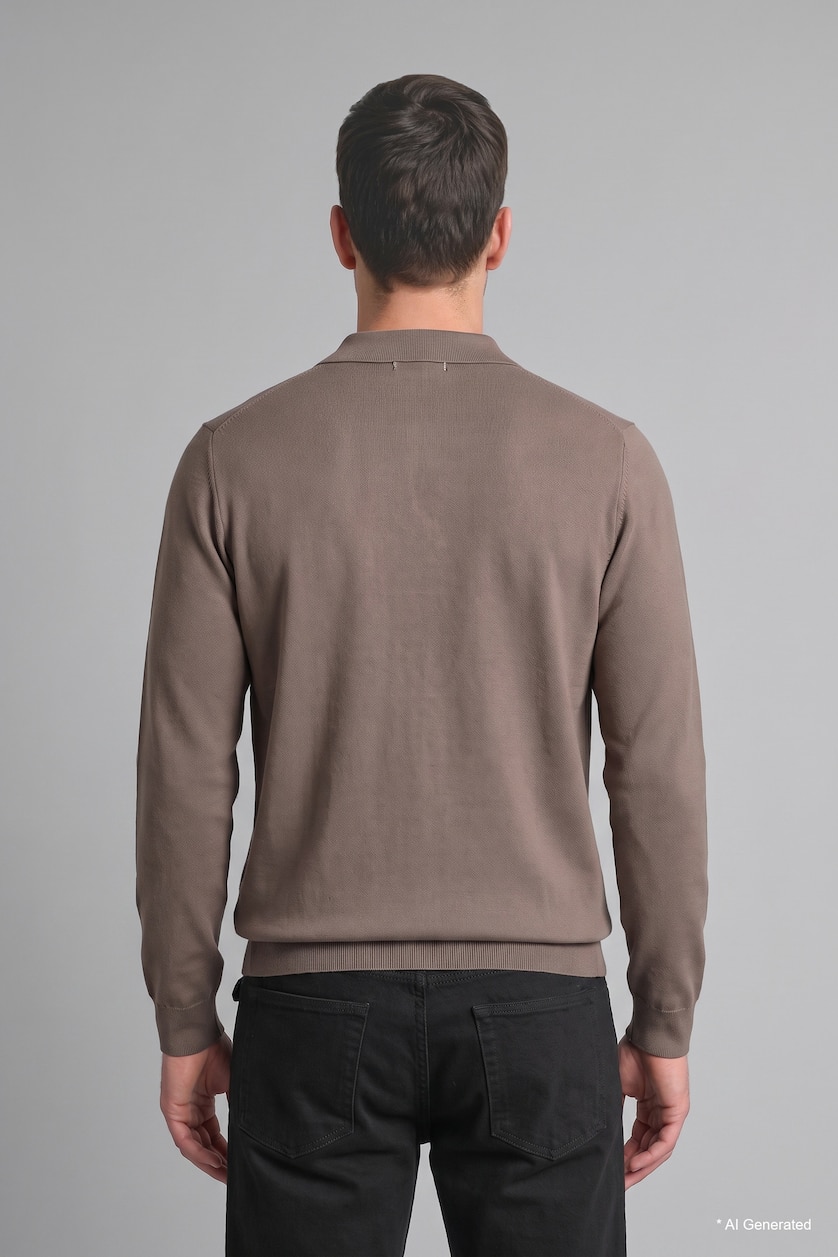 Man Light Brown Standard Fit Knitwear Pullover