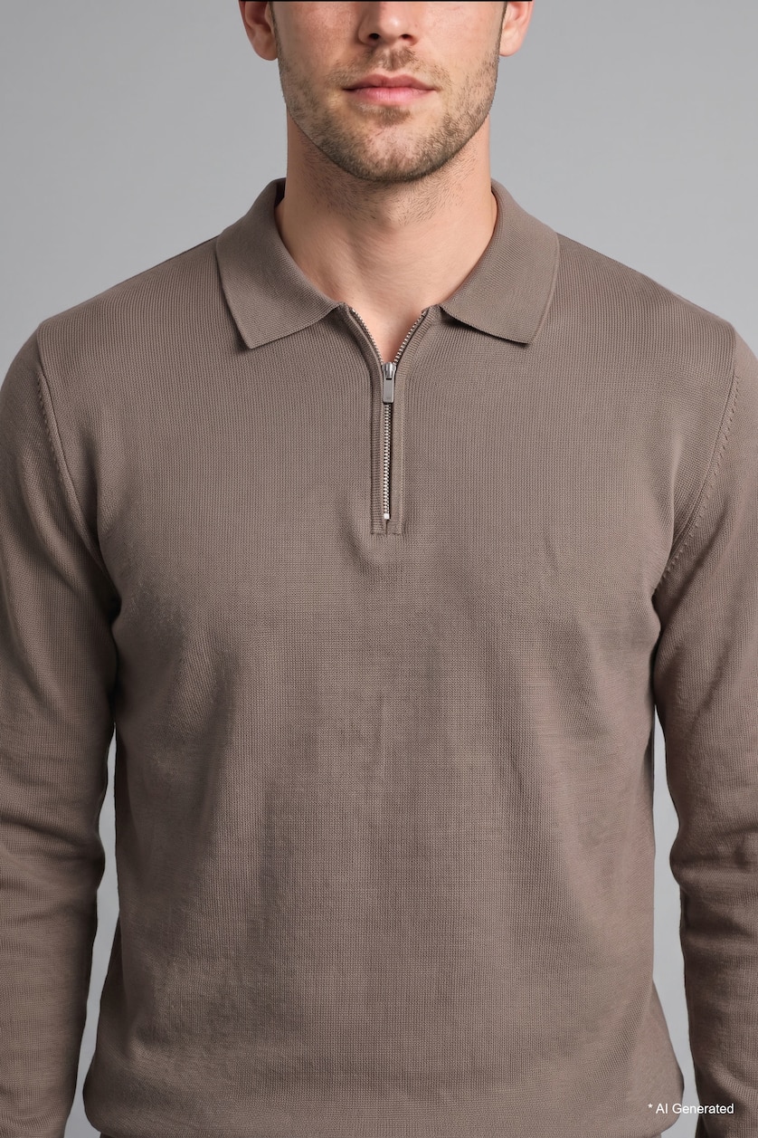 Man Light Brown Standard Fit Knitwear Pullover