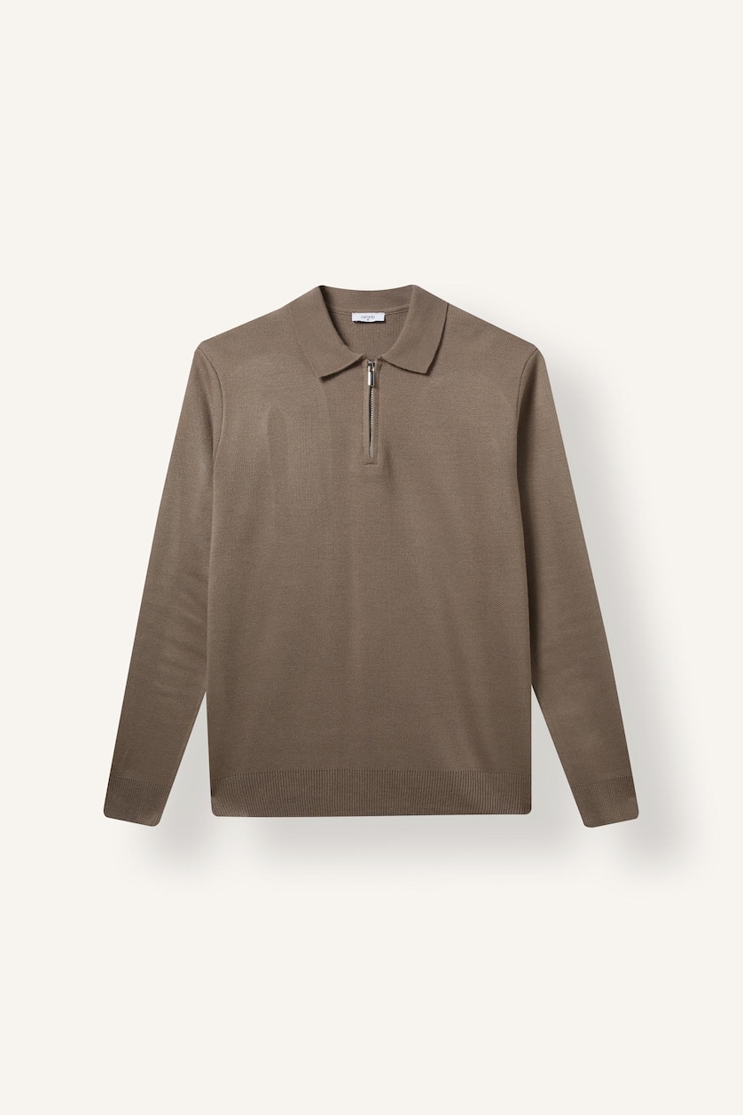 Man Light Brown Standard Fit Knitwear Pullover