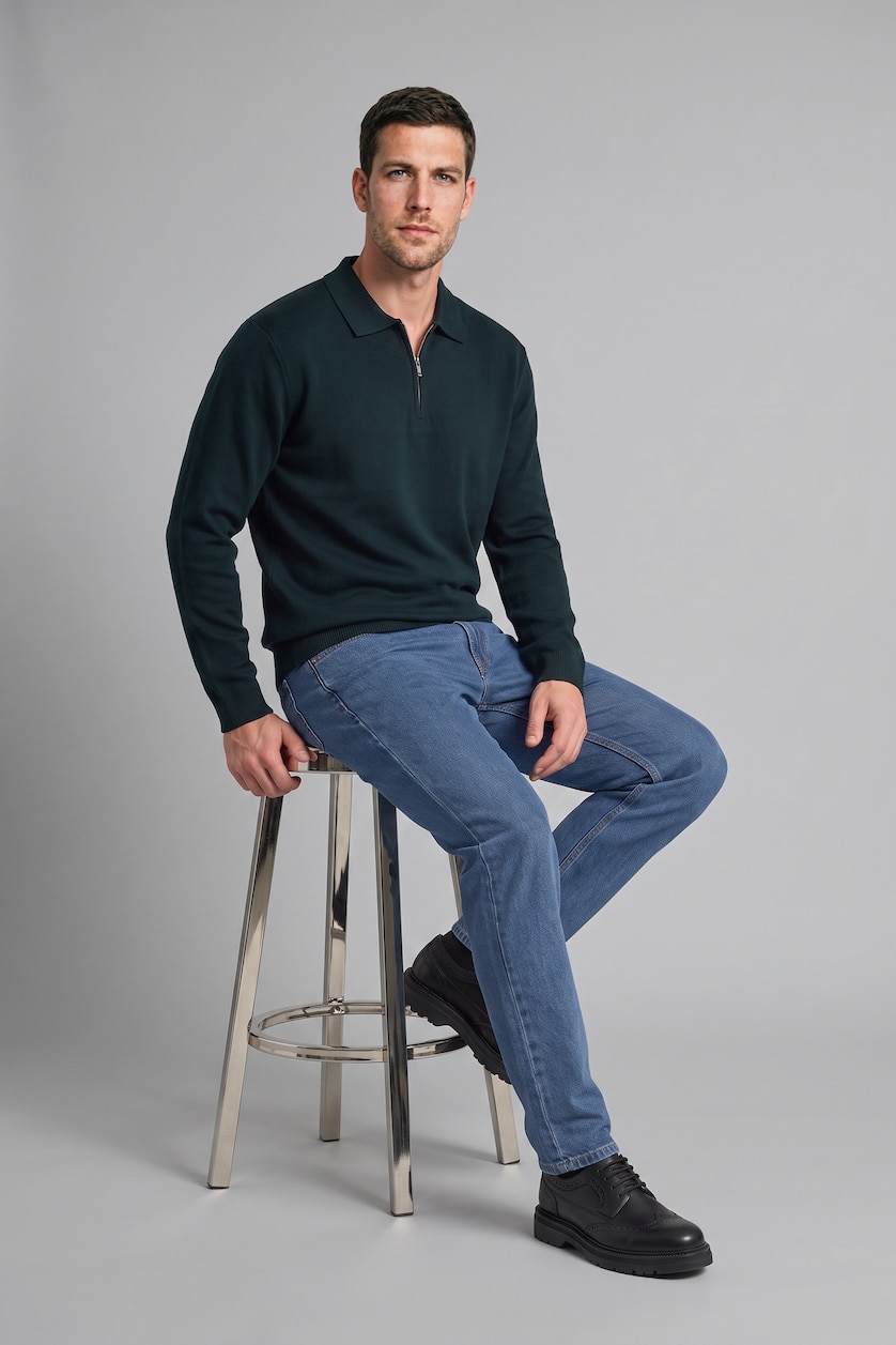 Men Dark Green Standard Fit Knitwear Pullover
