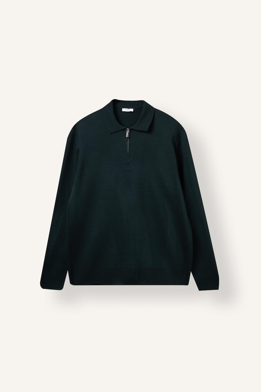 Men Dark Green Standard Fit Knitwear Pullover