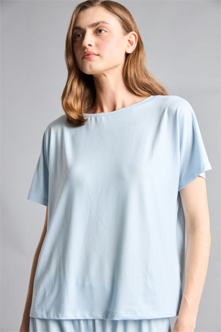 Kadın Açık Mavi Regular Fıt 2'li Softshell Pijama Takım