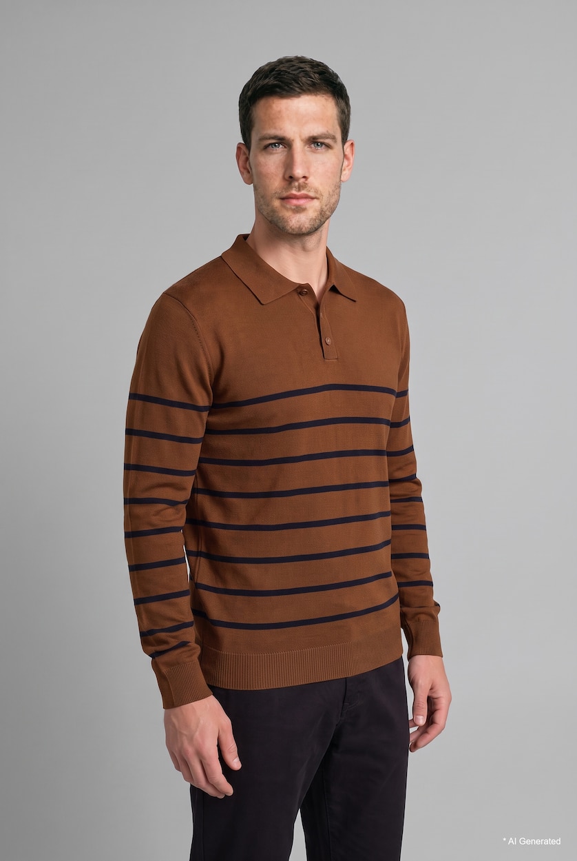 Men Camel Standard Fit Knitwear Pullover